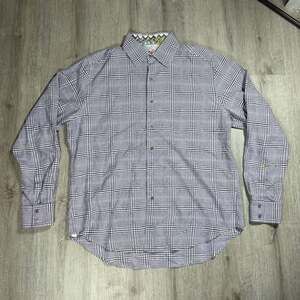 Robert Graham Men's Long Sleeve Button-Up Shirt Purple Plaid Pattern Size XL